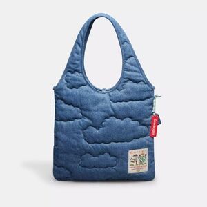 Authentic Coach Flat Tote With Cloud Quilting